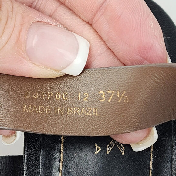 Geox Respira Black & Brown Leather Sandals Size 7.5 - Picture 8 of 9